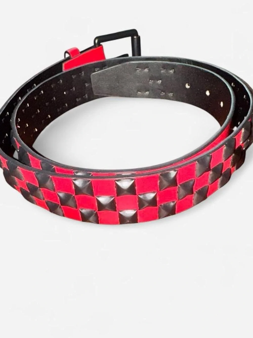 Red & Black Studded Belt